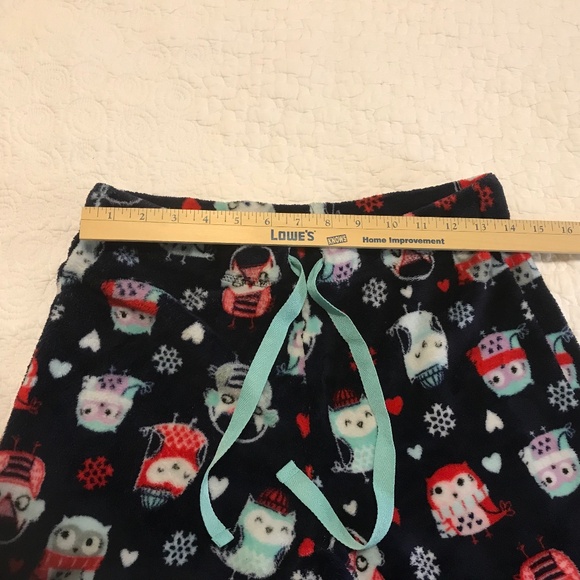 Secret Treasures fluffy dark blue pull-on sleep pants with owl pattern (S) - Picture 4 of 9
